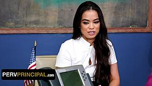 Milf disciplined by principal for poor parenting with Angelina Moon