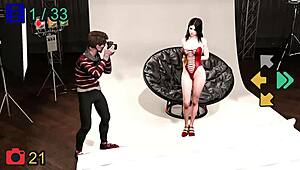 monica model in rough photoshoot blowjob?