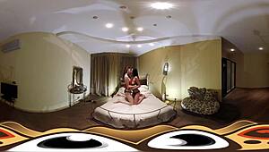 Hot lesbians dive into a bdsm scene in vr.