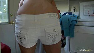 Watching a wild brunette babe ride a massive bbc in close-up action