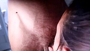 she gives a deep blowjob and takes cum in mouth from pov