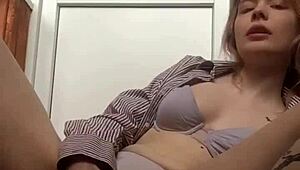 In Sexy Lingerie Fingering Her Pussy Masturbation Session