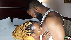 ebony ladygold takes krissyjohs big cock from behind!