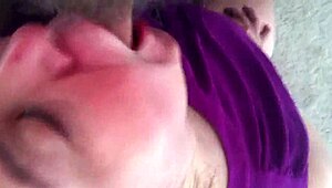 In a homemade setting, a curvy colombian latina amateur gives head to her fat partner