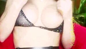 Kiarameow uses dildo and toys for deepthroat blowjob in webcam bdsm session with slave elements