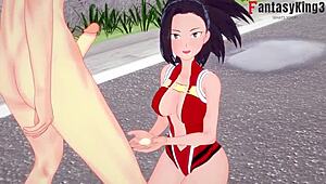 Momo Yaoyorozu Blowjob And Titjob In Streets Pov
