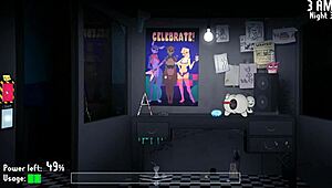 Yo, Five Nights at Fuzzboobs hentai game ep 6, animatronics draining my cock empty! 😈