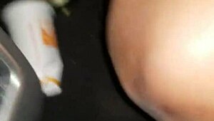 She enjoys sucking this black treat