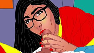 Mia's perfect bubble butt bet and intense blowjob