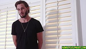 stepbrother gets pleased by older stepsister vanna bardot fingering