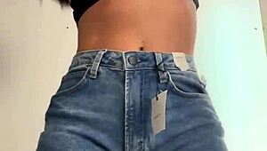 latina amateur wife trying on shorts in the shopping mall store, showing big ass outdoors publicly - esposaheyya