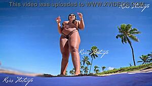 Hey, what would you do seeing me slutty in a micro bikini at the beach?