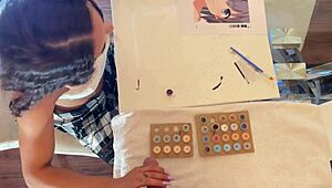 Watch this brunette milf give an amazing handjob