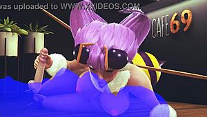Dark Stalker Hentai—Bee Sex in Cafe Scene
