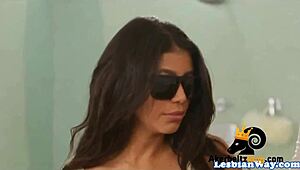 hairy lesbian gets blindfolded massage turning into licking and fucking