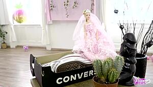 Sweety Plum Cosplay Blonde Licks Shoes in Trailer 1. Her Tight Butthole Gets Savagely Ravaged.