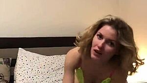 Horny milf with a shaved pussy in lingerie