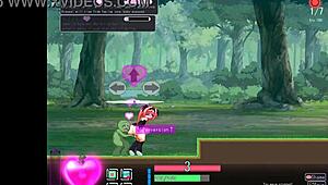 In Erisdysnomia Act, red haired girl fucks green monster men in hentai game 💚