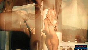 Tight Russian Blonde Teen Strips Naked and Poses