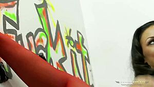 Tattooed Slut Sucking Long Cock in Glory Hole! So Fun!