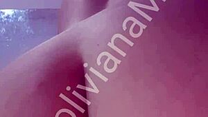 Latina inserts eggplant into her pussy during video call on Boliviana Mimi site