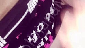 Latina inserts eggplant into her pussy during video call on Boliviana Mimi site