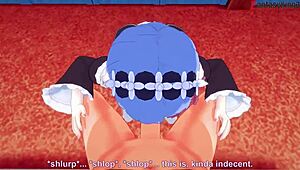 Rem maid delivers boobjob and sucking in Re Zero fantasy