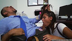 at WORK, getting SUCKED OFF by young 18+ teen in office fantasy