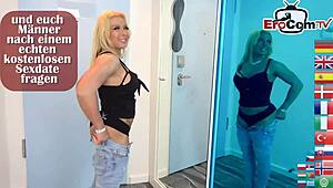 Blonde slut rocks titty fuck in boxing ring