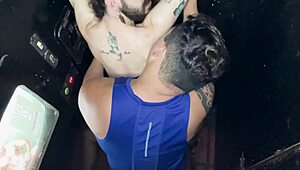 i brought a kinky chaser to the porn booth for some hardcore group anal action, and it got wild.