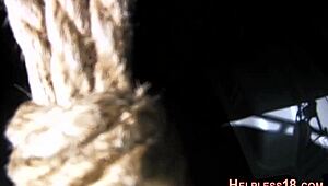 bdsm fetish teen rides hard in intense bondage play