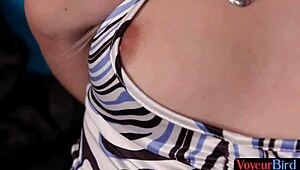 Babe Toys Jerker's Cock In CFNM Seduction!