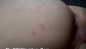 Blonde girlfriend soaks in cum