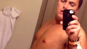 This sexy babe plays with a huge cock, sucking and masturbating it