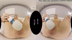 Pretty Scottish blonde Vrallure masturbates with toys in POV 😍