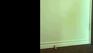 cute redhead teen 18+ whimpers as she cums hard with her wand. pale ginger strips for wild masturbation.