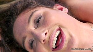 hey, check this solo babe tied up with her trimmed pussy getting drilled hard by a machine! 😍