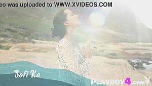 वाऊ! गरम मिल्फ सोफी का एरियल के स्टीमी स्ट्रिपटीज के बाद अपनी गंद दिखाती है!