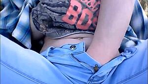 Ted and Nik having outdoor fun with masturbation.