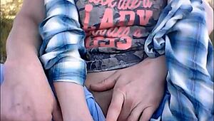 Ted and Nik having outdoor fun with masturbation.