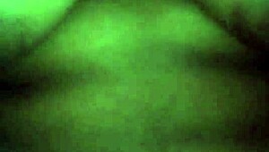 Ebony babe with natural tits sucks toys, squirts on chair, gets cumshot in detailed custom scene