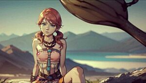 AI-Generated Oerba Dia Vanille From Final Fantasy XIII Receives Facial Cumshot In Hentai Fantasy.