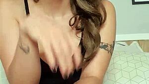 Gweenblack guides jerk off with her natural tits 😏 Hot Brazilian milf instructions.