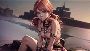 AI-Generated Oerba Dia Vanille From Final Fantasy XIII Receives Facial Cumshot In Hentai Fantasy.