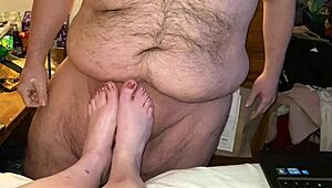 Hey, check out this unique feet and cock play with blonde bbw amateurs!