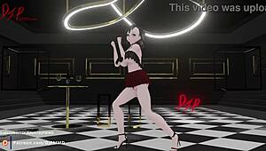 Rachel pop dances in her sexy dress, teasing with nude hints