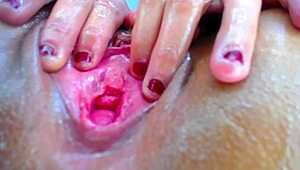 She spreads her legs wide, fingering that WET PUSSY until it SQUIRTS all over the big ASS.