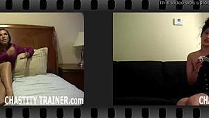 put in your place with chastity device 😈