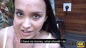 Unemployed adelle sabelle seduced by muscular debt collector in debt4k cash sex
