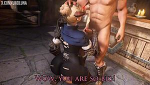 i cant believe this cute blonde demon in skyrim gets deepthroated and fucked so hard, its amazing!